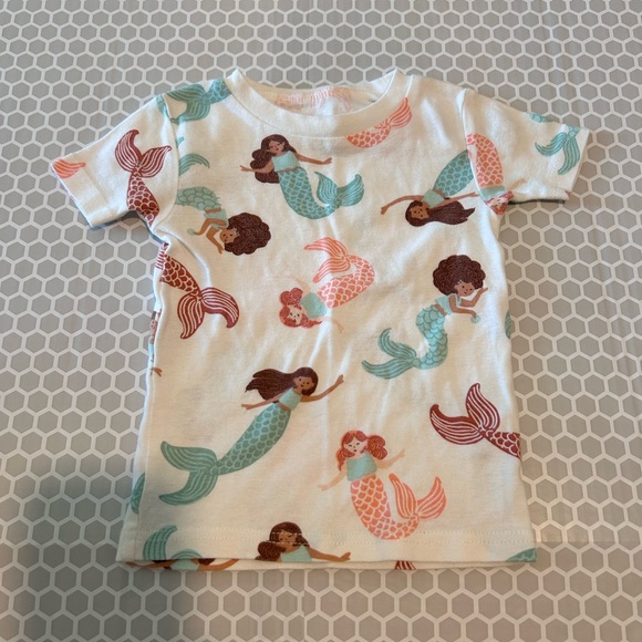 Carter's White, Peach & Teal Toddler Mermaid PJ Set Size 2T - Picture 2 of 6